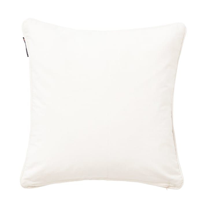Logo Organic Cotton Canvas cushion cover 50x50 cm - White - Lexington