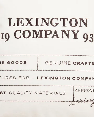 Logo Organic Cotton Canvas cushion cover 50x50 cm - White - Lexington