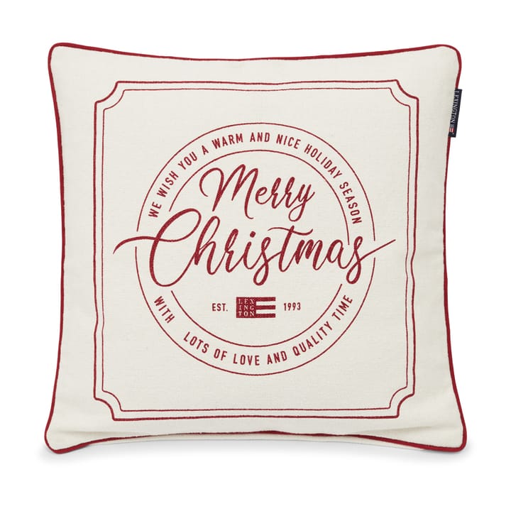 Merry Christmas Cotton Canvase pillowcase 50x50 cm - Off white-red - Lexington