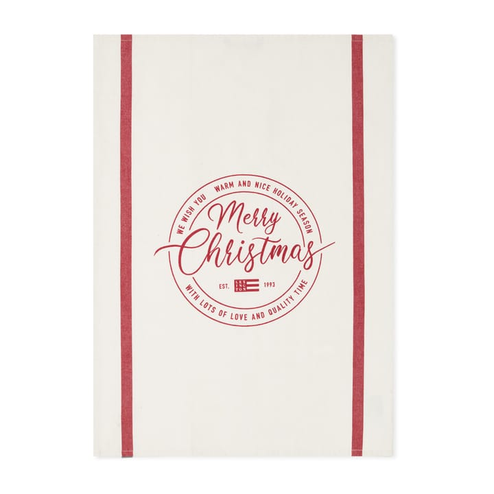 Merry Christmas Cotton Twill kitchen towel 50x70 cm - off white-red - Lexington