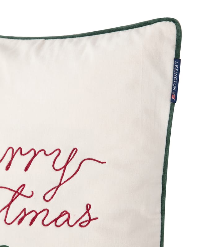 Merry Christmas Cotton Velvet cushion cover 50x50 cm, Off white-red Lexington