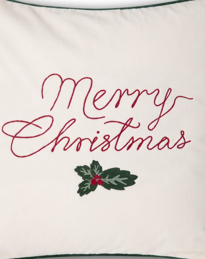 Merry Christmas Cotton Velvet cushion cover 50x50 cm, Off white-red Lexington