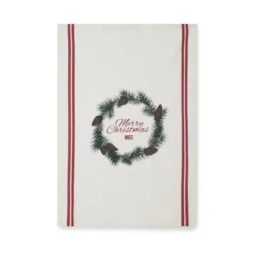 Merry Christmas Org Cotton kitchen towel 50x70 cm - White-red-green - Lexington