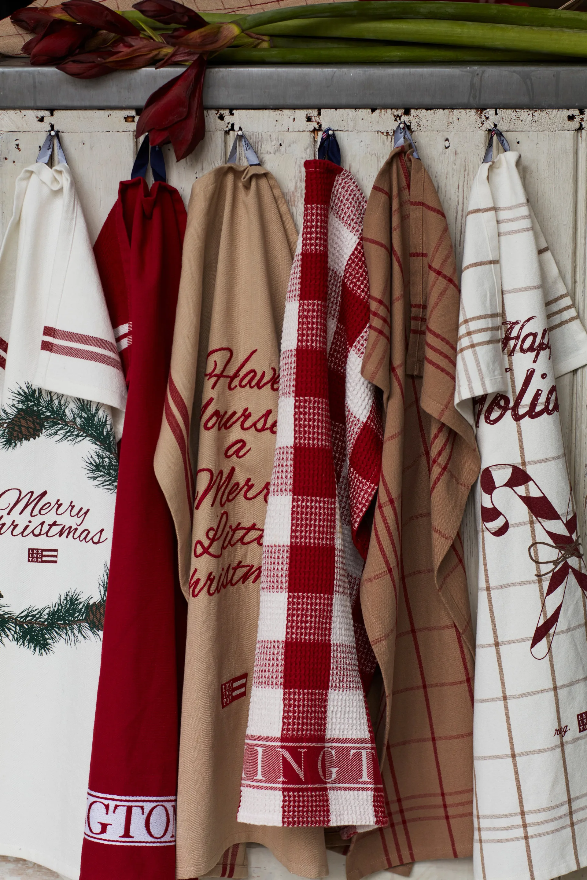 Merry Christmas Org Cotton kitchen towel 50x70 cm, White-red-green Lexington