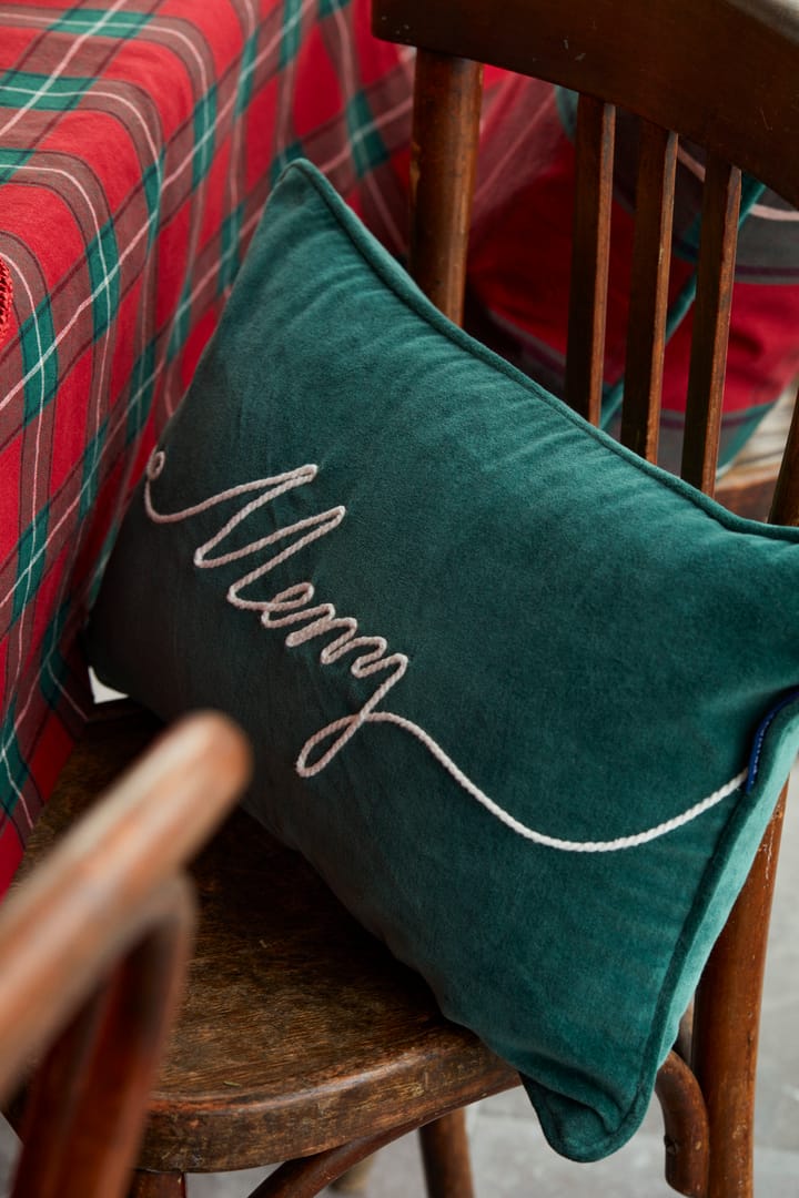 Merry Cotton Velvet cushion 30x50 cm, Green Lexington
