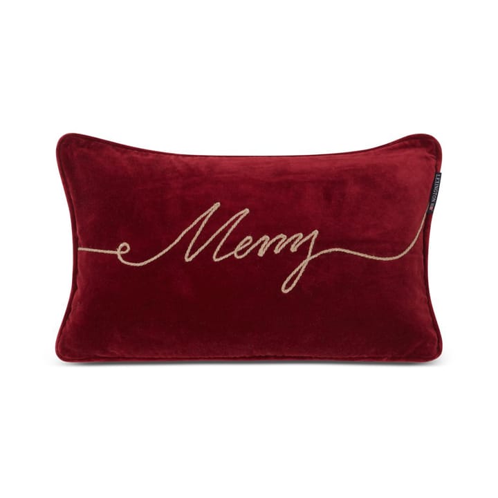 Merry Cotton Velvet cushion 30x50 cm - Red - Lexington