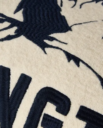 Mountains Logo wool-blend decorative cushion - White-navy, 50x30 cm - Lexington