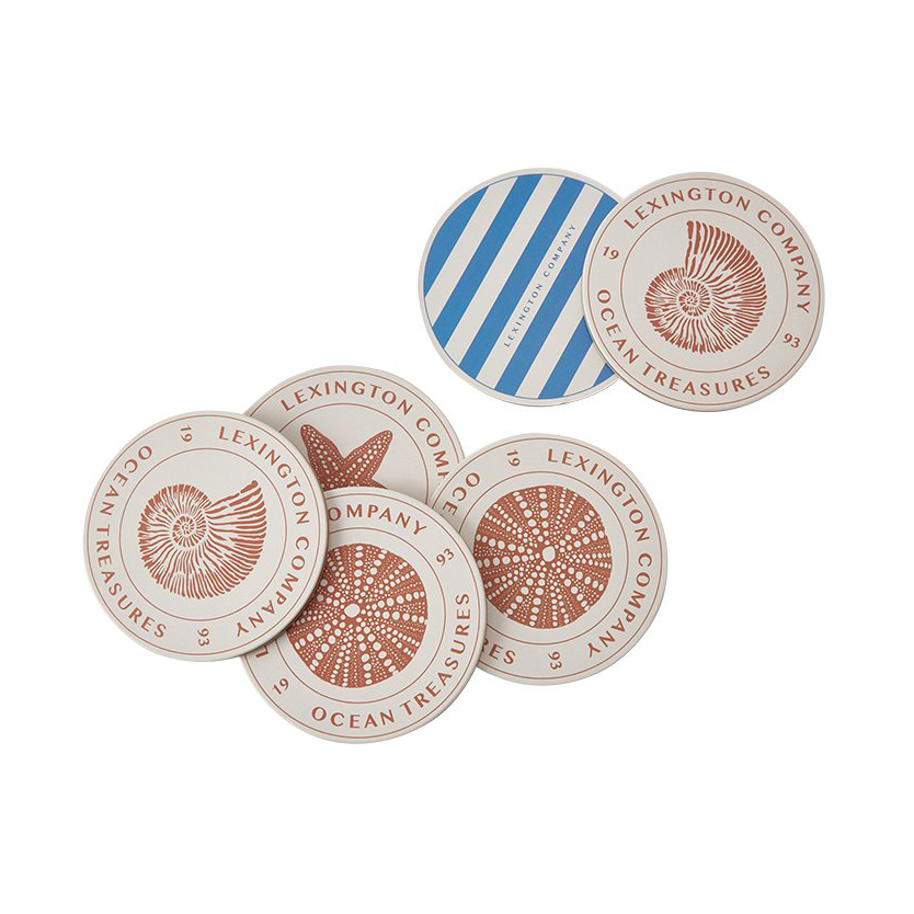 Lexington Ocean Treasures coasters 6-pack Blue