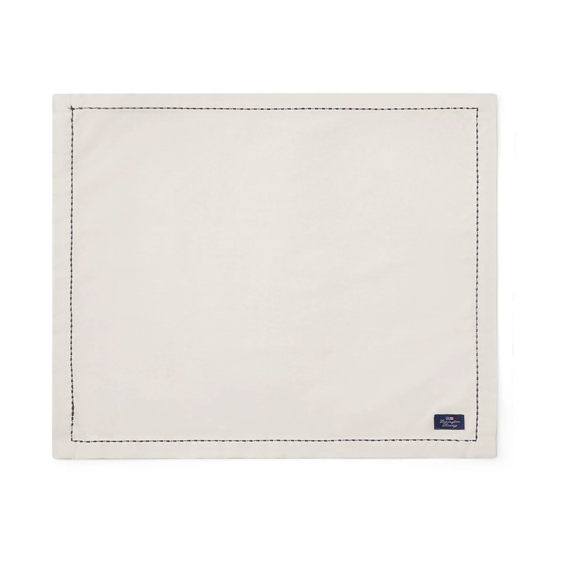 Org Cotton Oxford placemat stitches 40x50 cm, Beige-dark grey Lexington