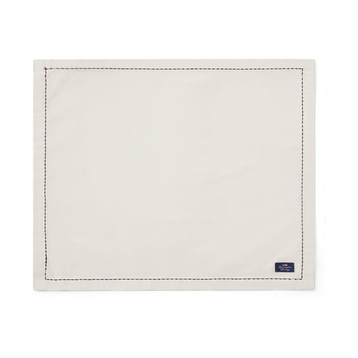 Org Cotton Oxford placemat stitches 40x50 cm, Beige-dark grey Lexington