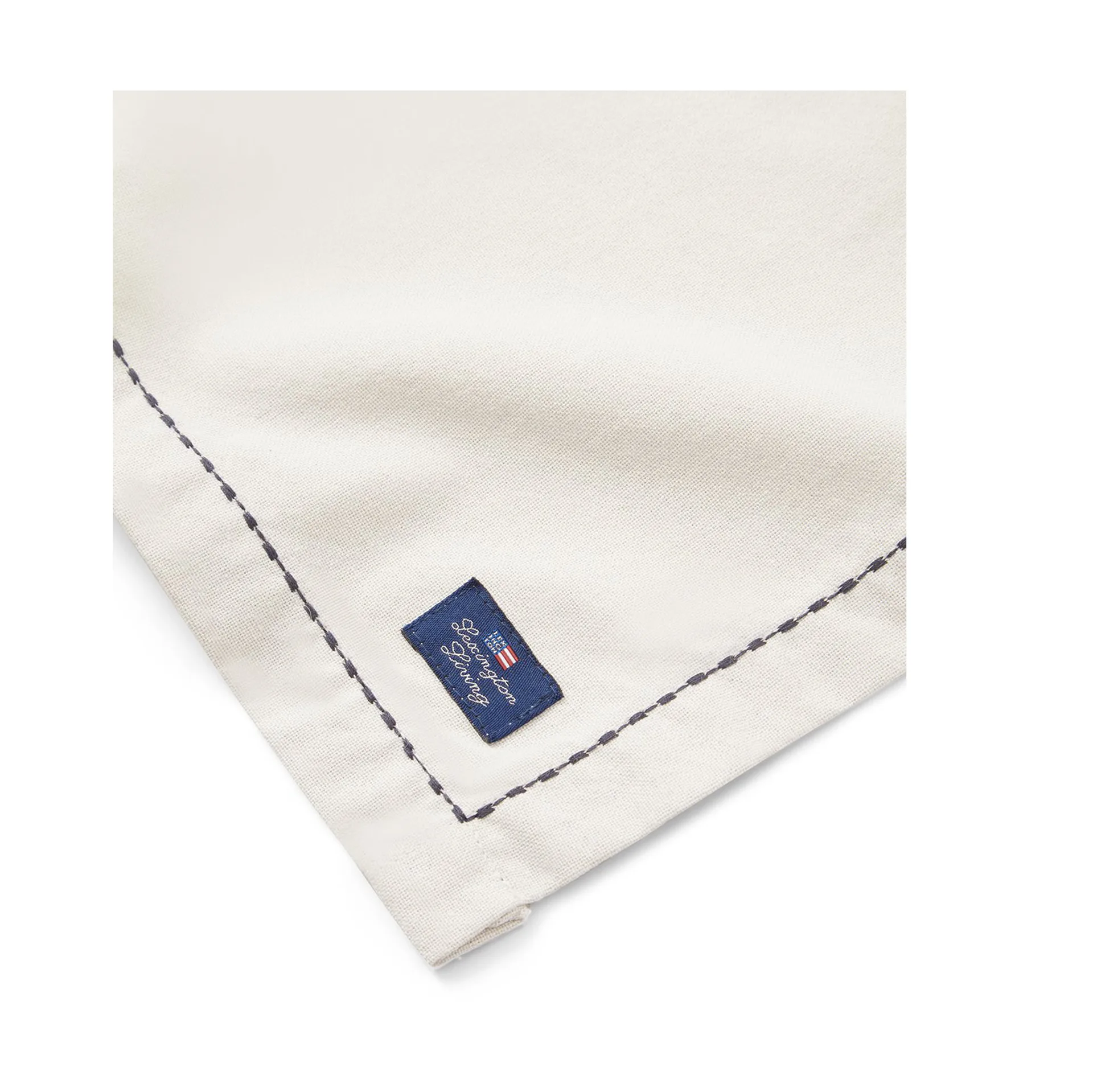 Org Cotton Oxford placemat stitches 40x50 cm, Beige-dark grey Lexington