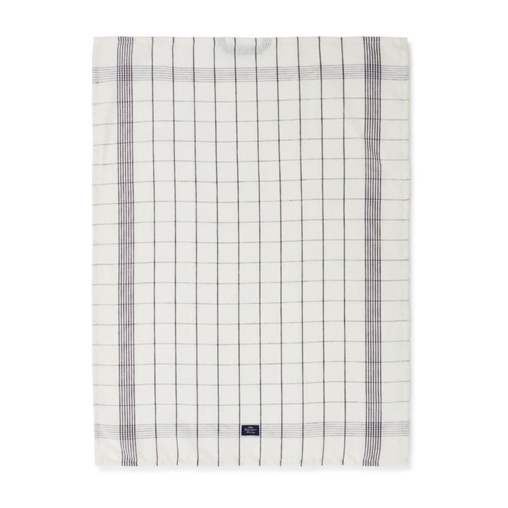 Organic Cotton Linen Checked kitchen towel 50x70 cm - White-dark gray - Lexington