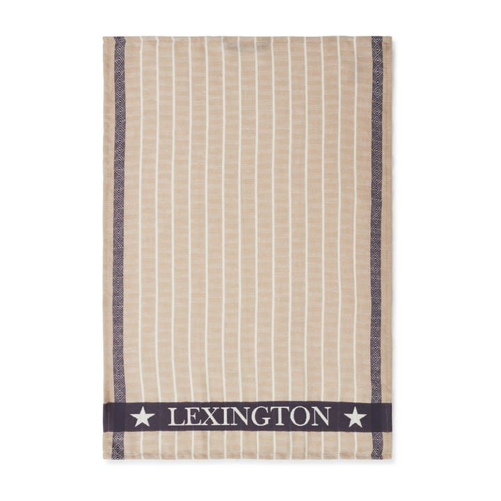 Organic Cotton Linen Jacquard kitchen towel 50x70 cm - Beige-dark gray - Lexington