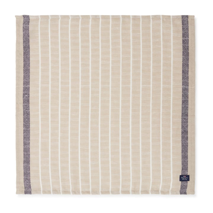 Organic Cotton Linen Jacquard napkin 50x50 cm - Beige-dark gray - Lexington