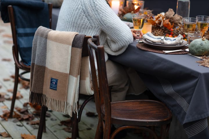Organic Cotton Oxford table cloth 150x250 cm - Dark gray-beige - Lexington
