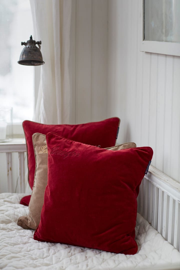 Organic Cotton Velvet pillowcase 50x50 cm, Red Lexington