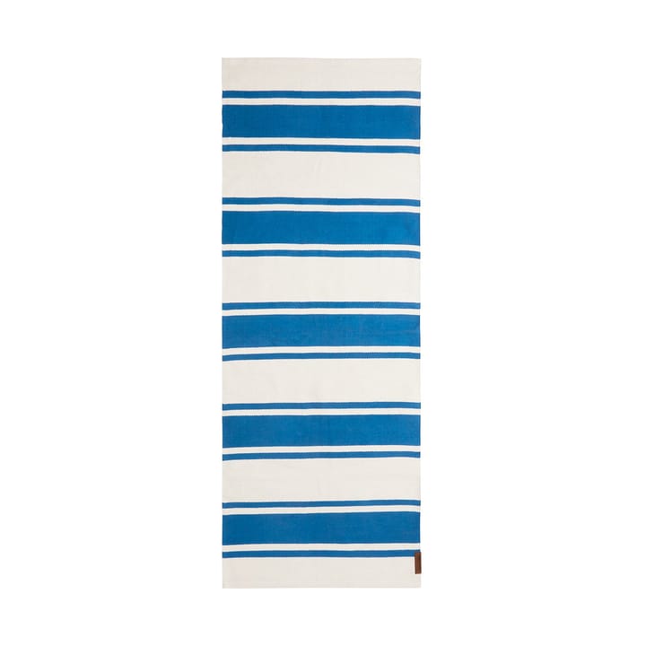 Organic Striped Cotton entrace rug 70x130 cm - Blue-white - Lexington