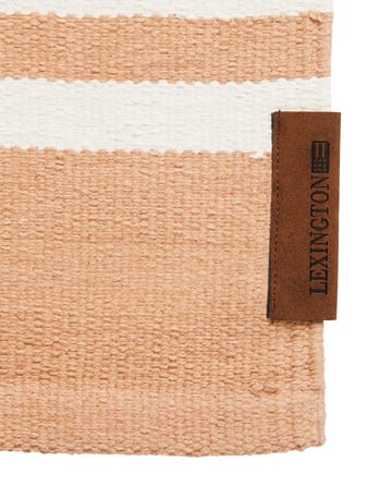 Organic Striped Cotton entrace rug 80x220 cm - Beige-white - Lexington