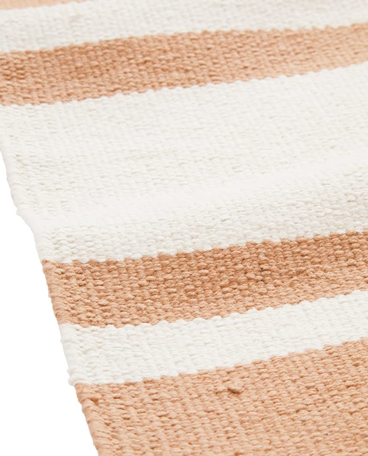 Organic Striped Cotton entrace rug 80x220 cm - Beige-white - Lexington