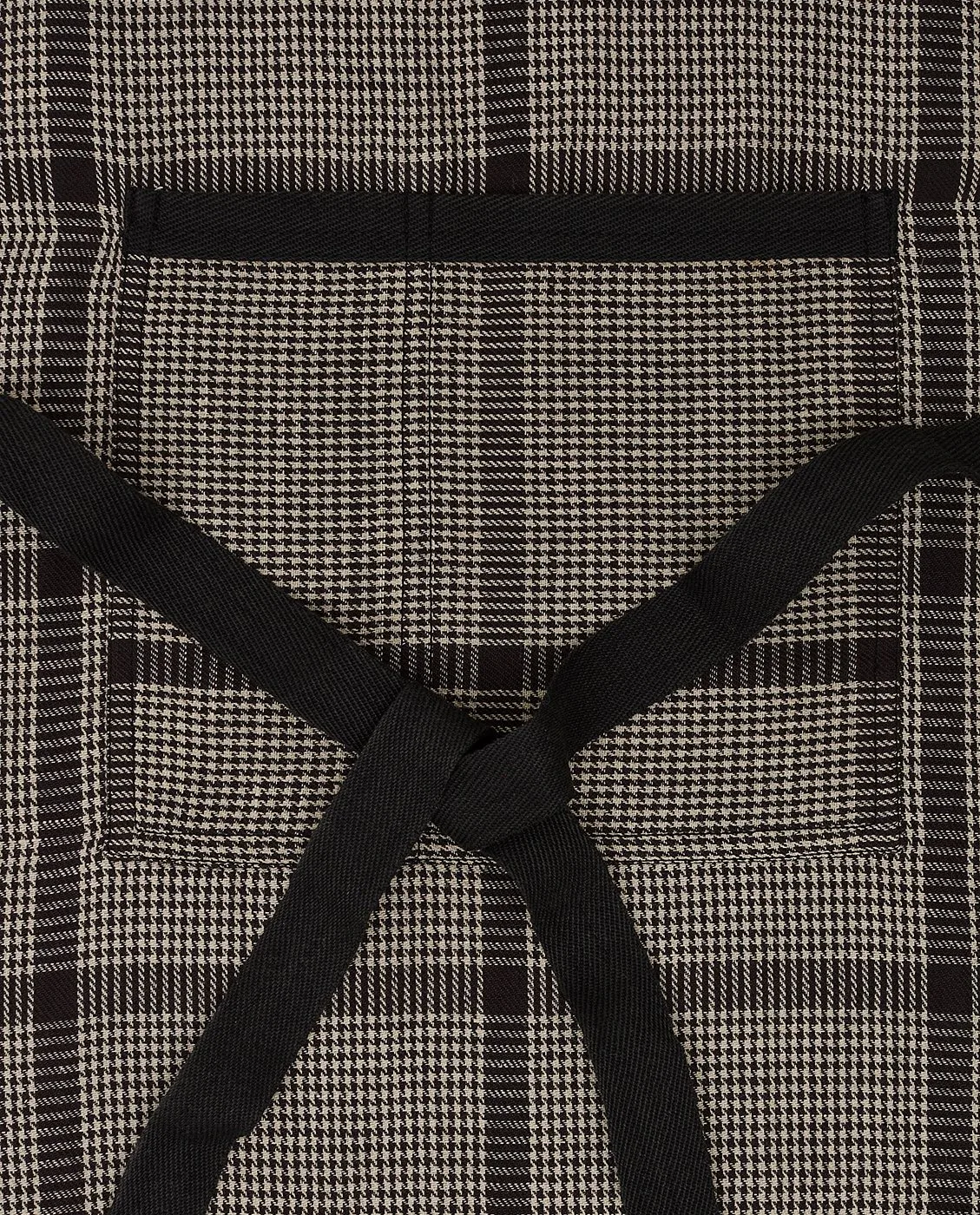 Pepita Check Cotton Linen apron, Dark Grey-beige Lexington