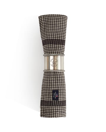 Pepita Check Cotton Linen fabric napkin 50x50 cm - Dark Grey-beige - Lexington