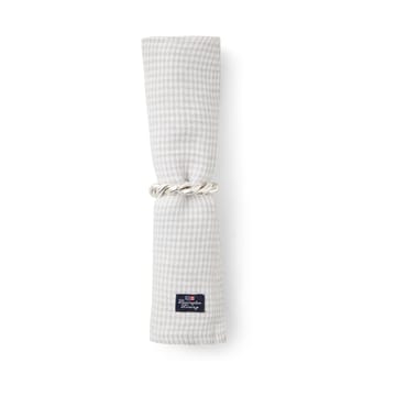 Pepita Check Cotton Linen fabric napkin 50x50 cm - White-light grey - Lexington