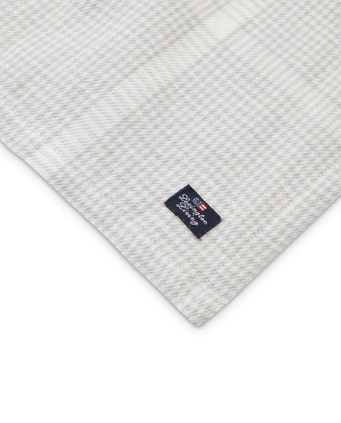 Pepita Check Cotton Linen fabric napkin 50x50 cm, White-light grey Lexington