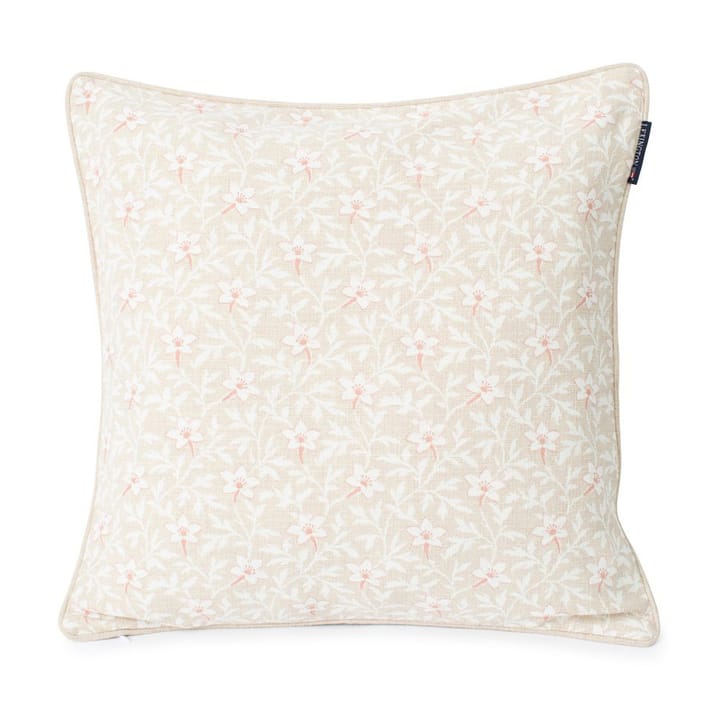 Printed Flower Cotton Canvase cushion cover 50x50 cm - light beige-pink - Lexington