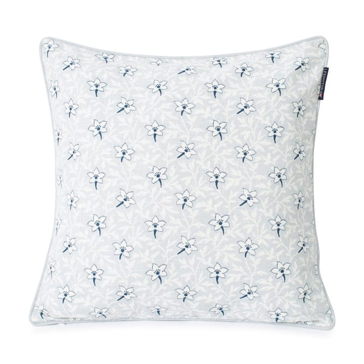 Printed Flower Cotton Canvase cushion cover 50x50 cm - light grey-blue - Lexington