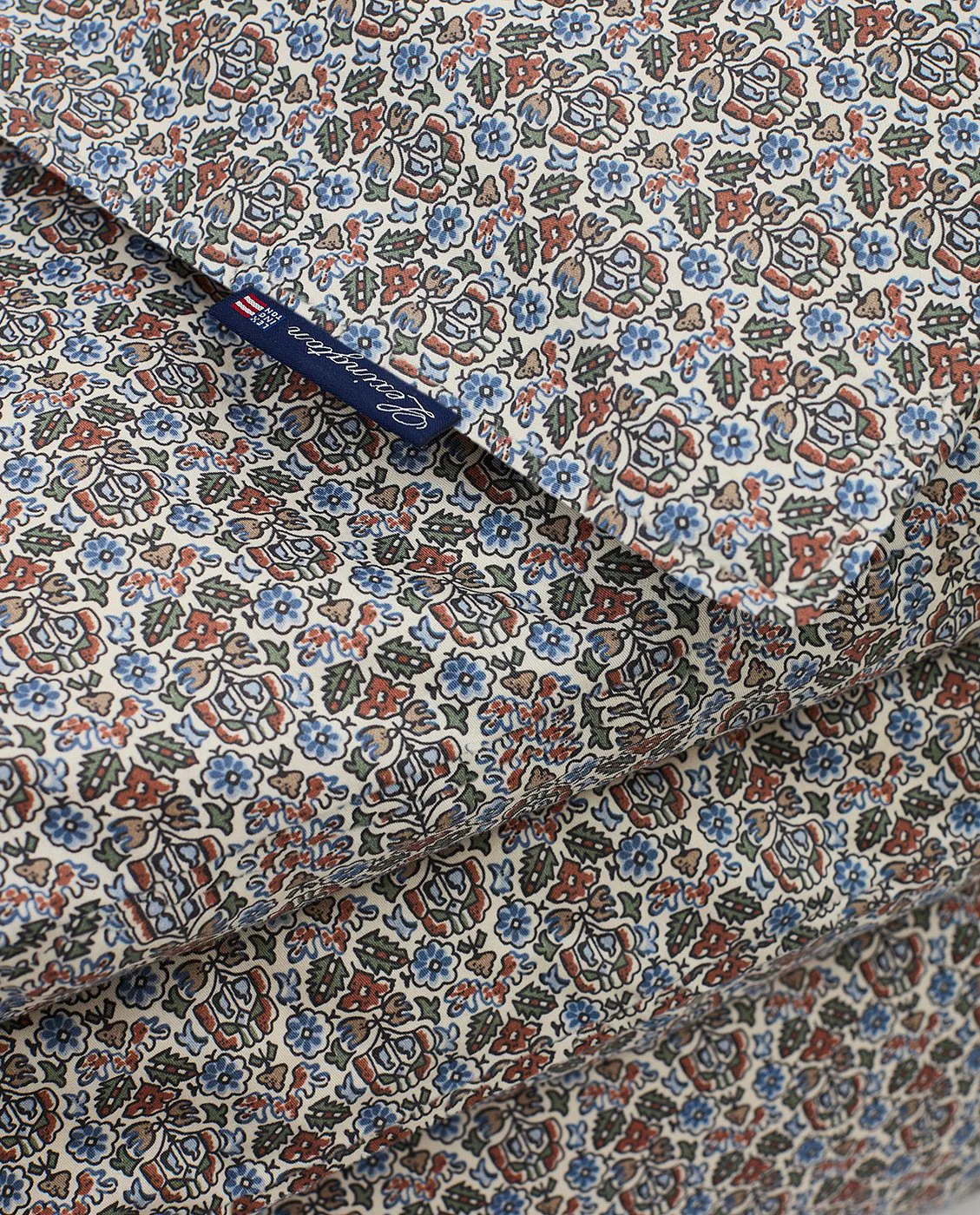 Printed flowers cotton duvet cover 150x210 cm, Beige Multi Lexington