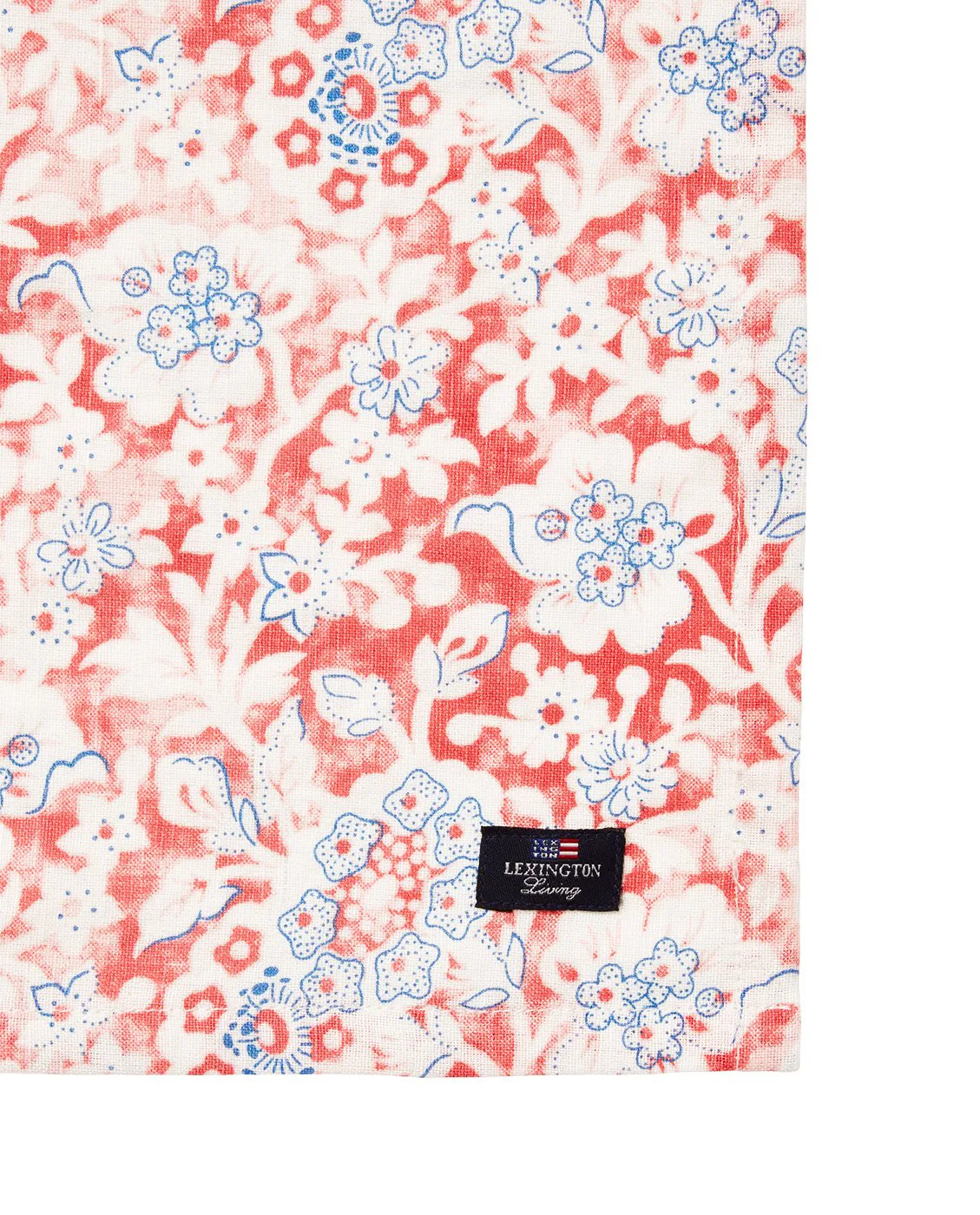 Printed Flowers Recycled Cotton fabric napkin 50x50 cm, Coral Lexington