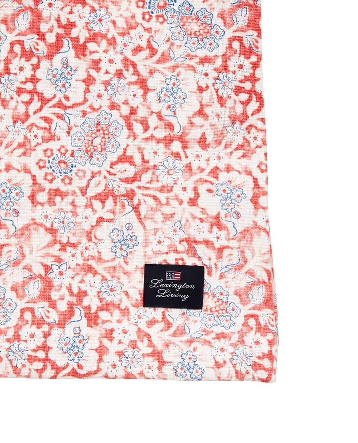 Printed Flowers Recycled Cotton tablecloth 150x250 cm - Coral - Lexington