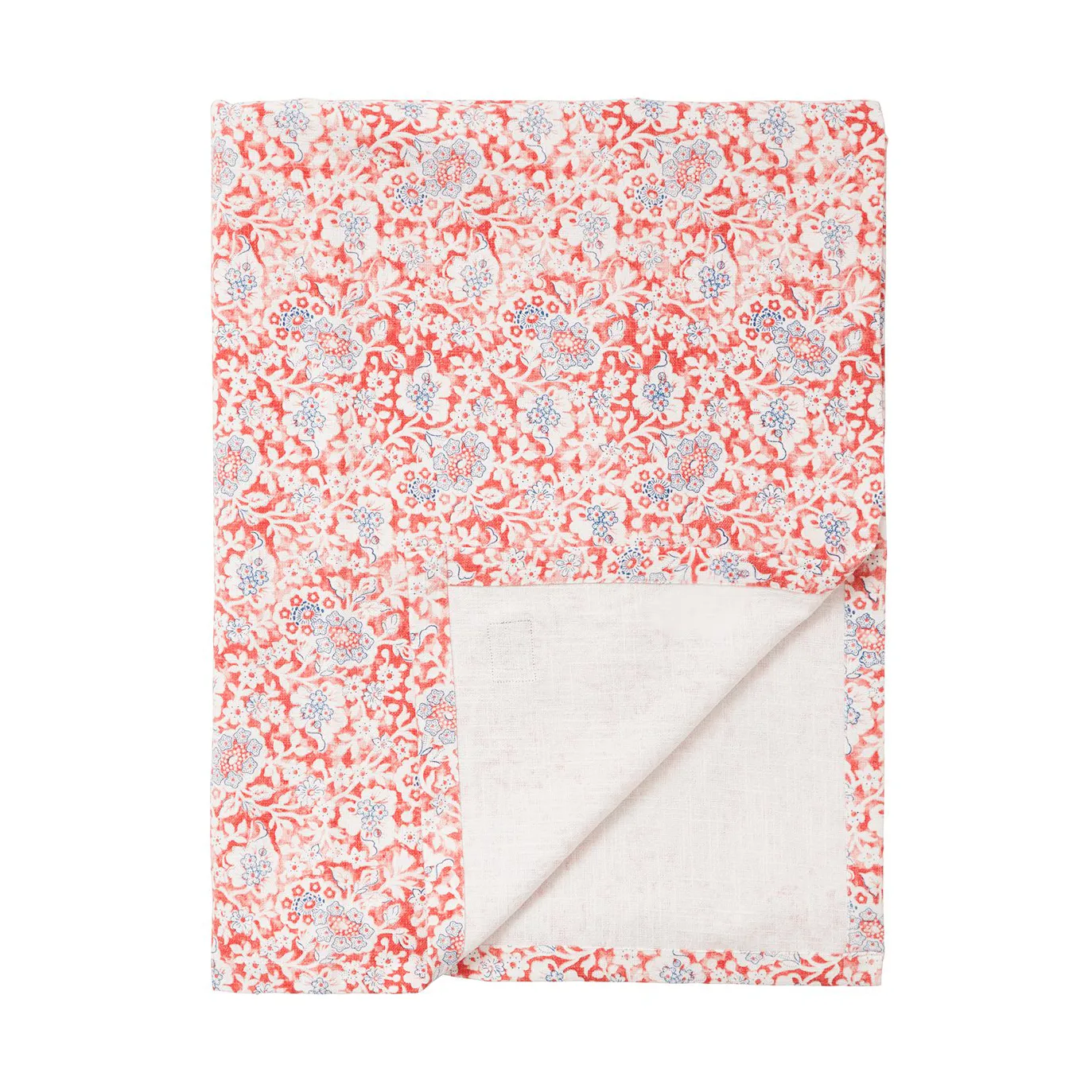Printed Flowers Recycled Cotton tablecloth 150x350 cm, Coral Lexington