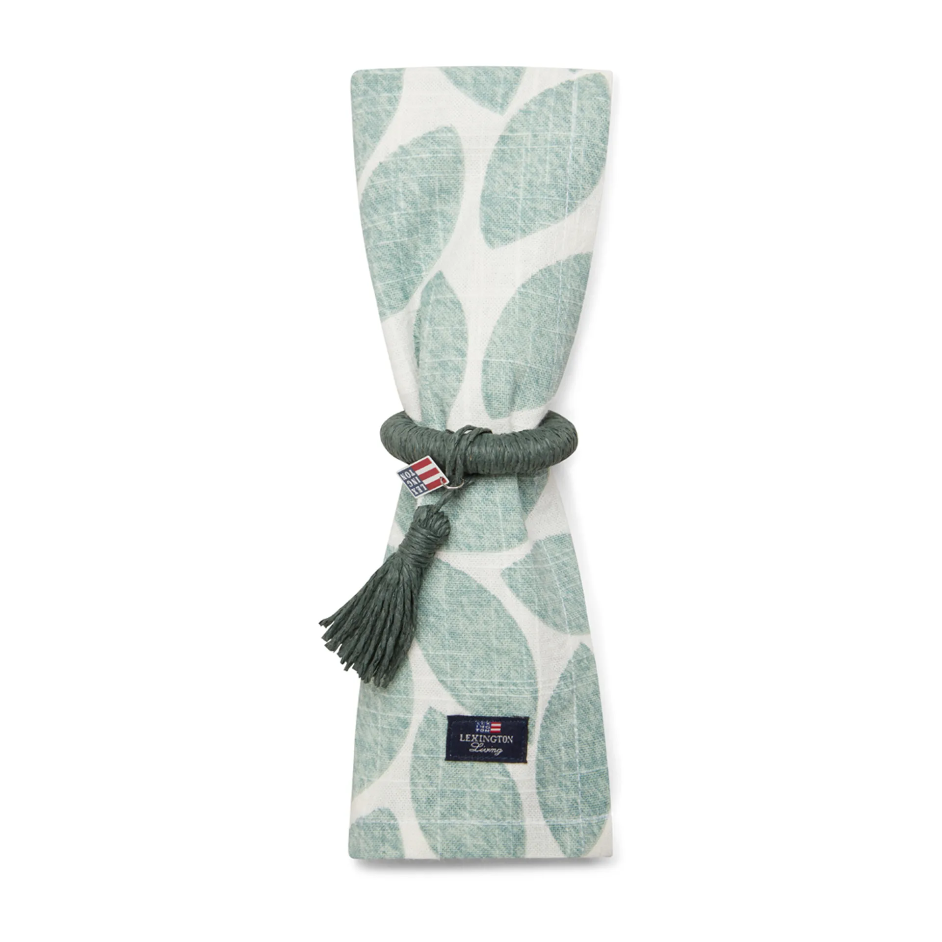 Printed Leaves fabric napkin 50x50 cm, Green Lexington