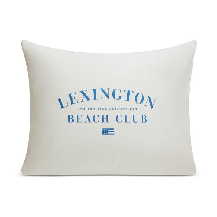 Printed Organic Cotton Poplin pillowcase 50x60 cm - Blue-white - Lexington