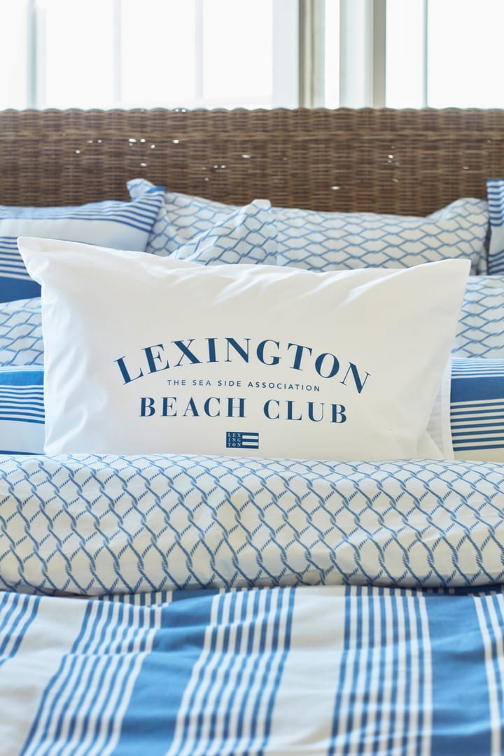 Printed Organic Cotton Poplin pillowcase 50x60 cm - Blue-white - Lexington