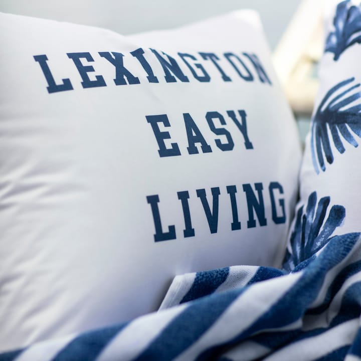 Printed Organic Cotton Poplin pillowcase 50x60 cm - White-blue - Lexington