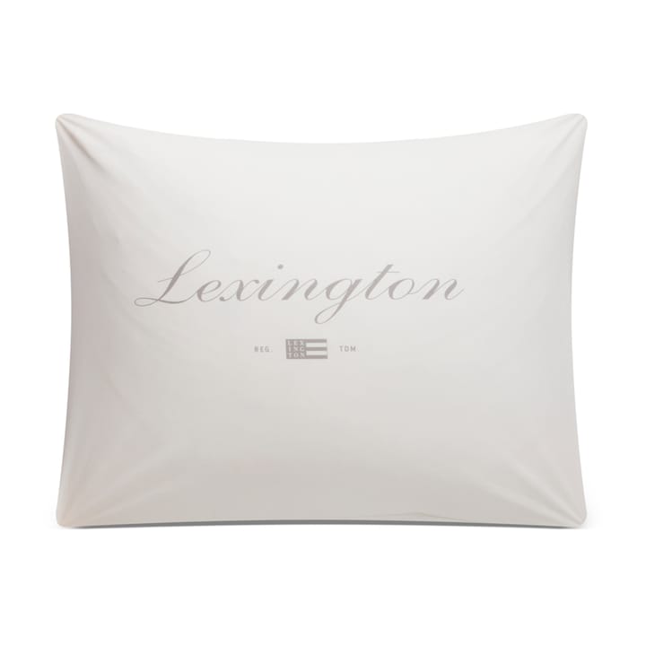 Printed Organic Cotton Poplin pillowcase 50x60 cm - White-grey - Lexington