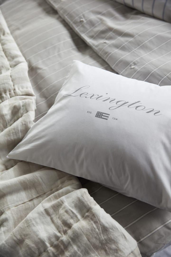 Printed Organic Cotton Poplin pillowcase 50x60 cm - White-grey - Lexington