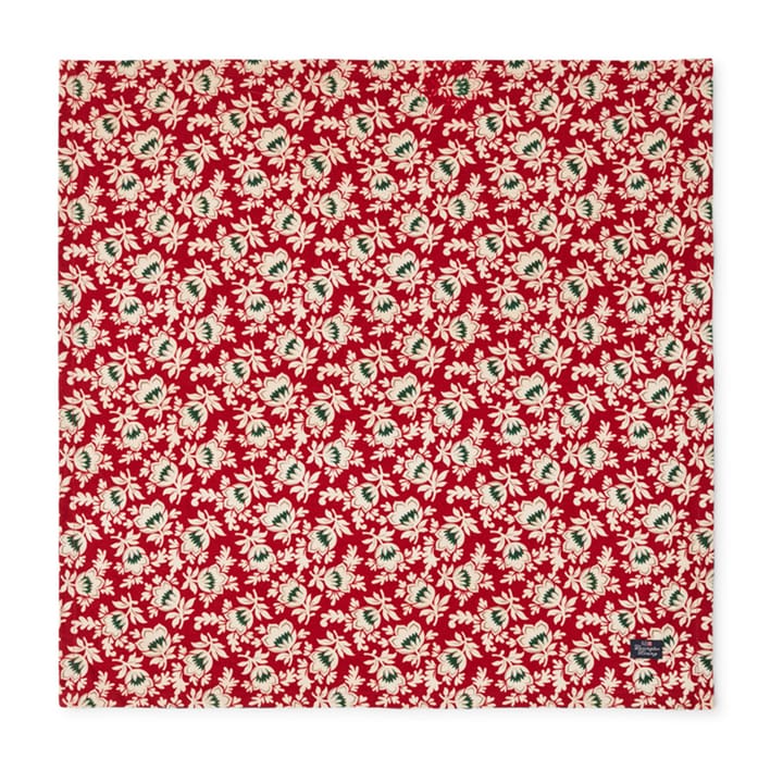 Printed Organic Cotton Twill napkin 50x50 cm - Red-beige-green - Lexington