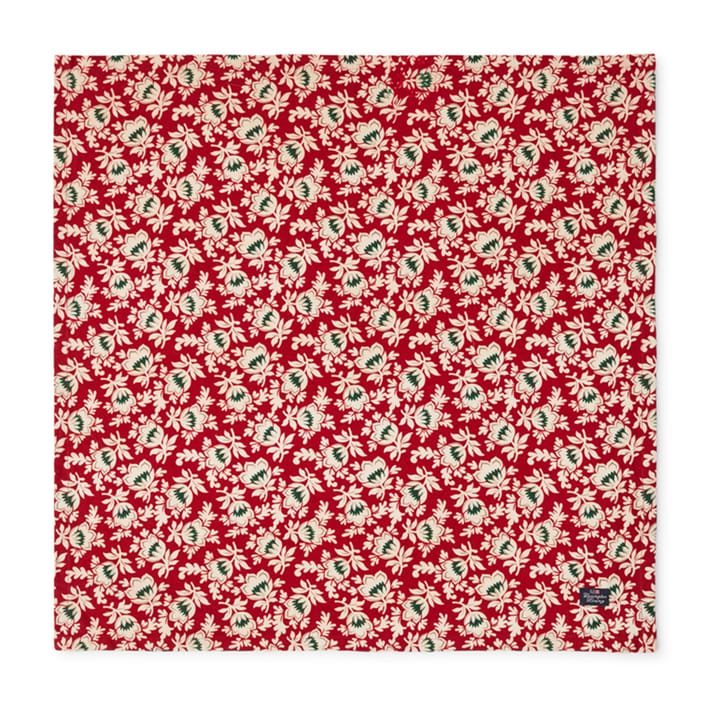 Printed Organic Cotton Twill napkin 50x50 cm, Red-beige-green Lexington
