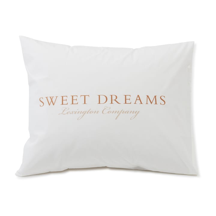 Printed Sweet Dreams Poplin pillowcase 50x60 cm, White Lexington