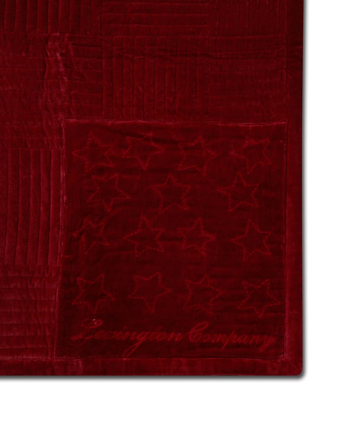 Quilted Cotton Velvet Star throw 240x260 cm - Red - Lexington