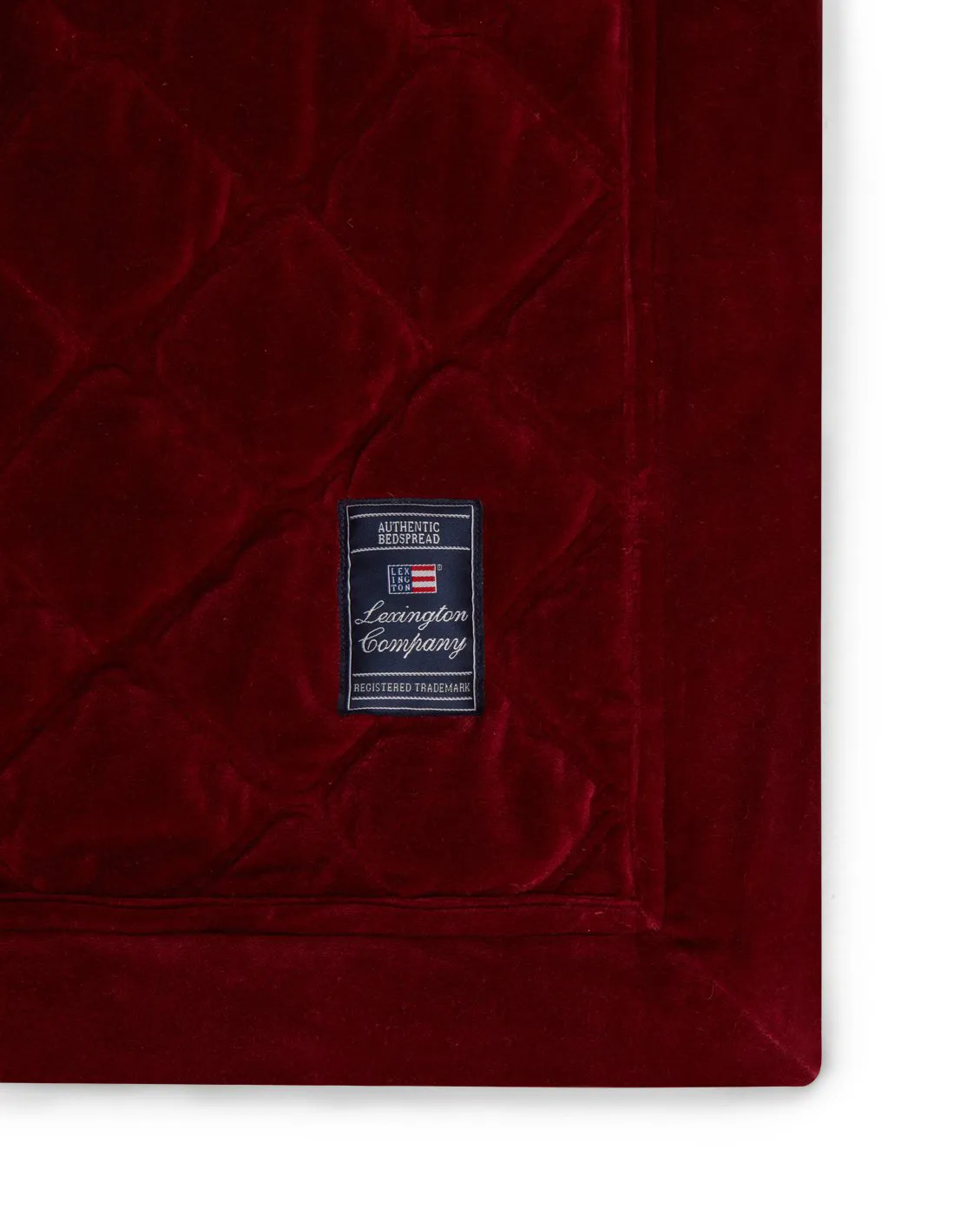 Quilted Organic Cotton Velvet bedspread 240x260 cm, Red Lexington