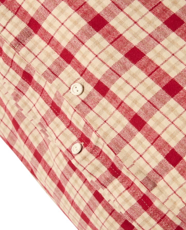 Red-beige Checked cotton flannel bedding set 2-piece, 50x60 cm, 150x210 cm Lexington