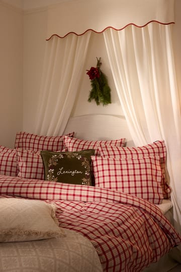 Red-beige Checked cotton flannel bedding set 2-piece - 50x60 cm, 150x210 cm - Lexington