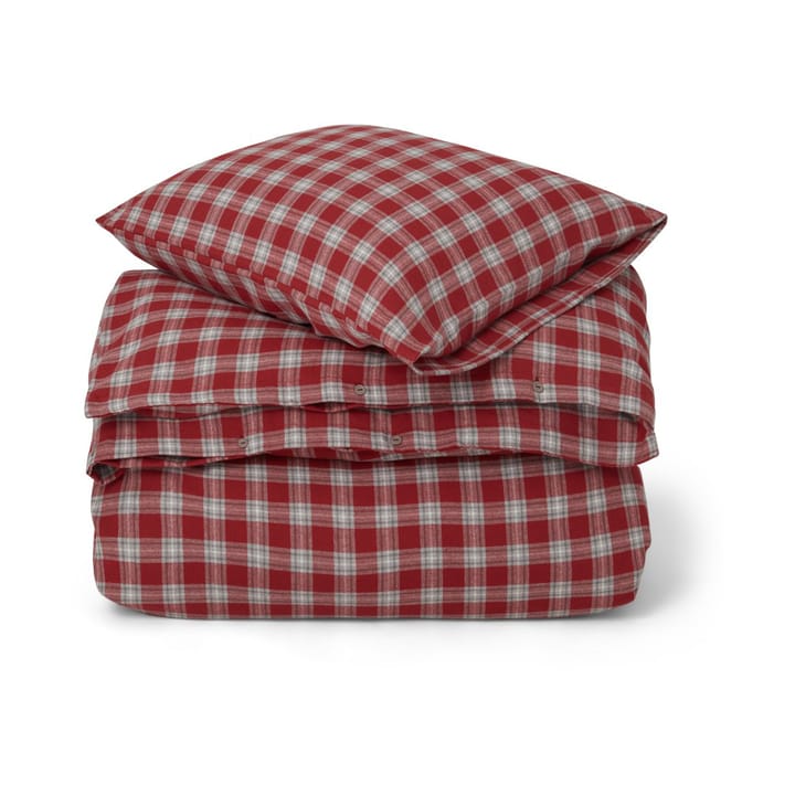 Red Checked Cotton Flannel bed set - 50x60 cm. 150x210 cm - Lexington