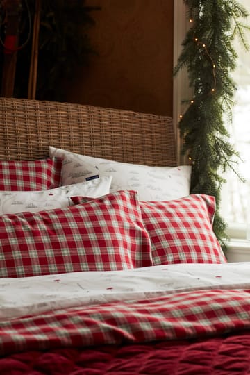 Red Checked Cotton Flannel bed set - 50x60 cm. 150x210 cm - Lexington