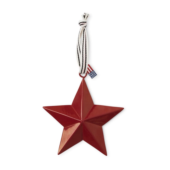Red Metal Star Christmas decoration 12x12cm - Red - Lexington