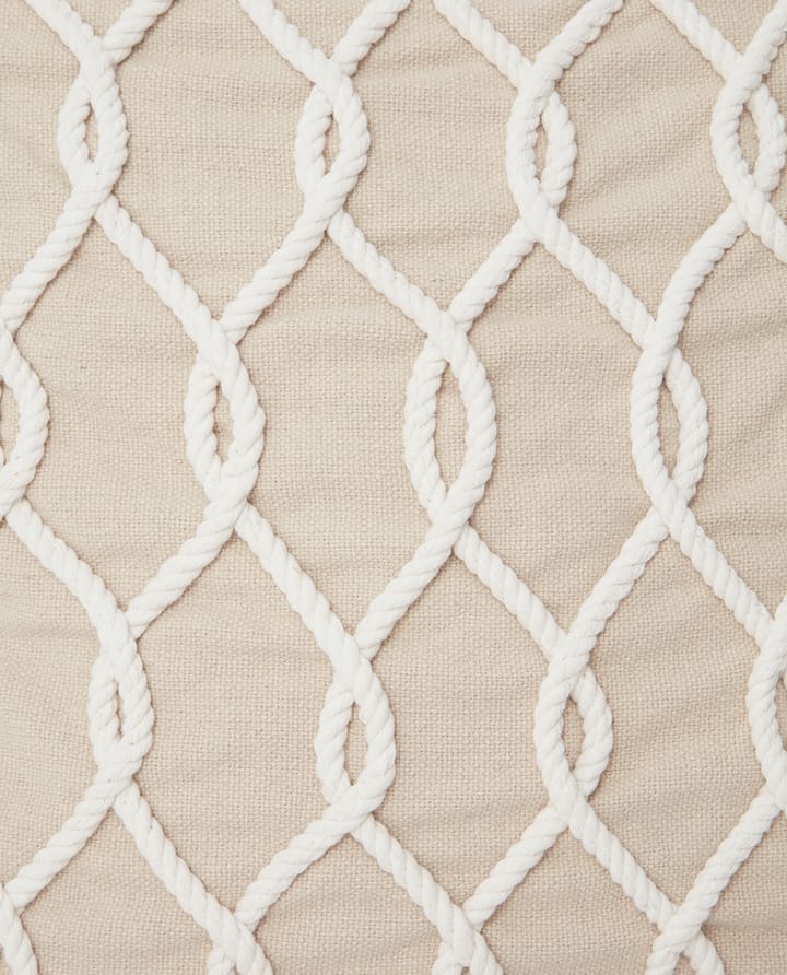 Rope Deco Canvase pillowcase 50x50 cm, Light beige-white Lexington